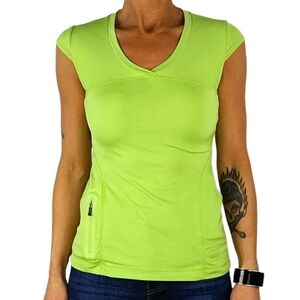 REI Side Pocket Active Top Size XSMALL Neon Green